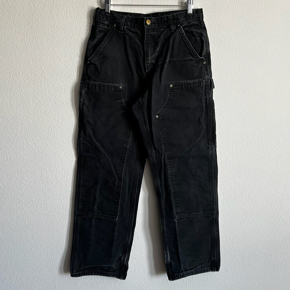 Carhartt B136 BLK faded black double knee work wear carpenter pants
